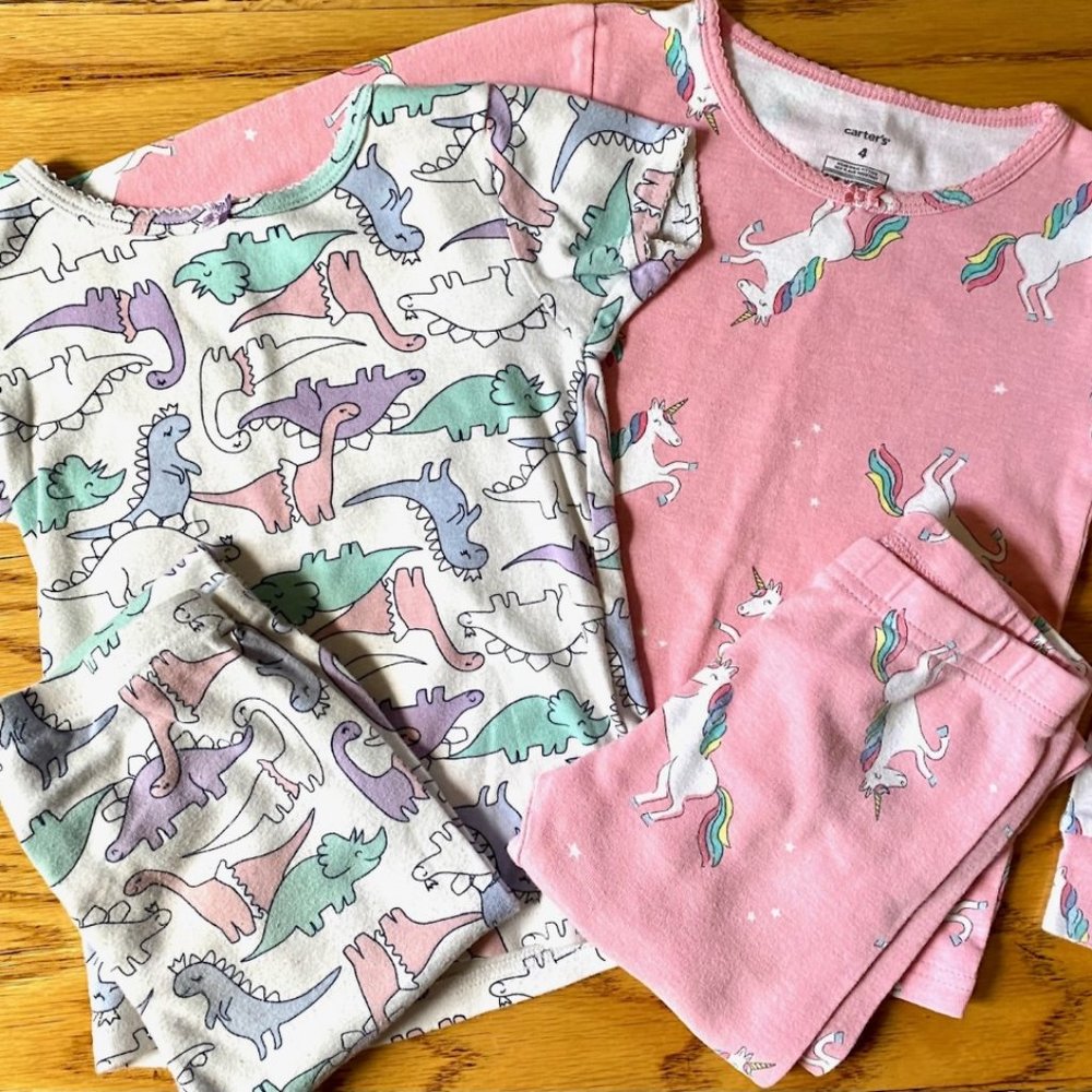 4T Carter's Pajama Lot - Unicorns & Dinosaurs